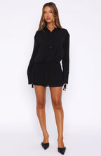 Can't Get Me Long Sleeve Mini Dress Black