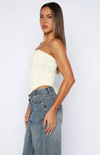 Play Your Part Strapless Bustier Lemon
