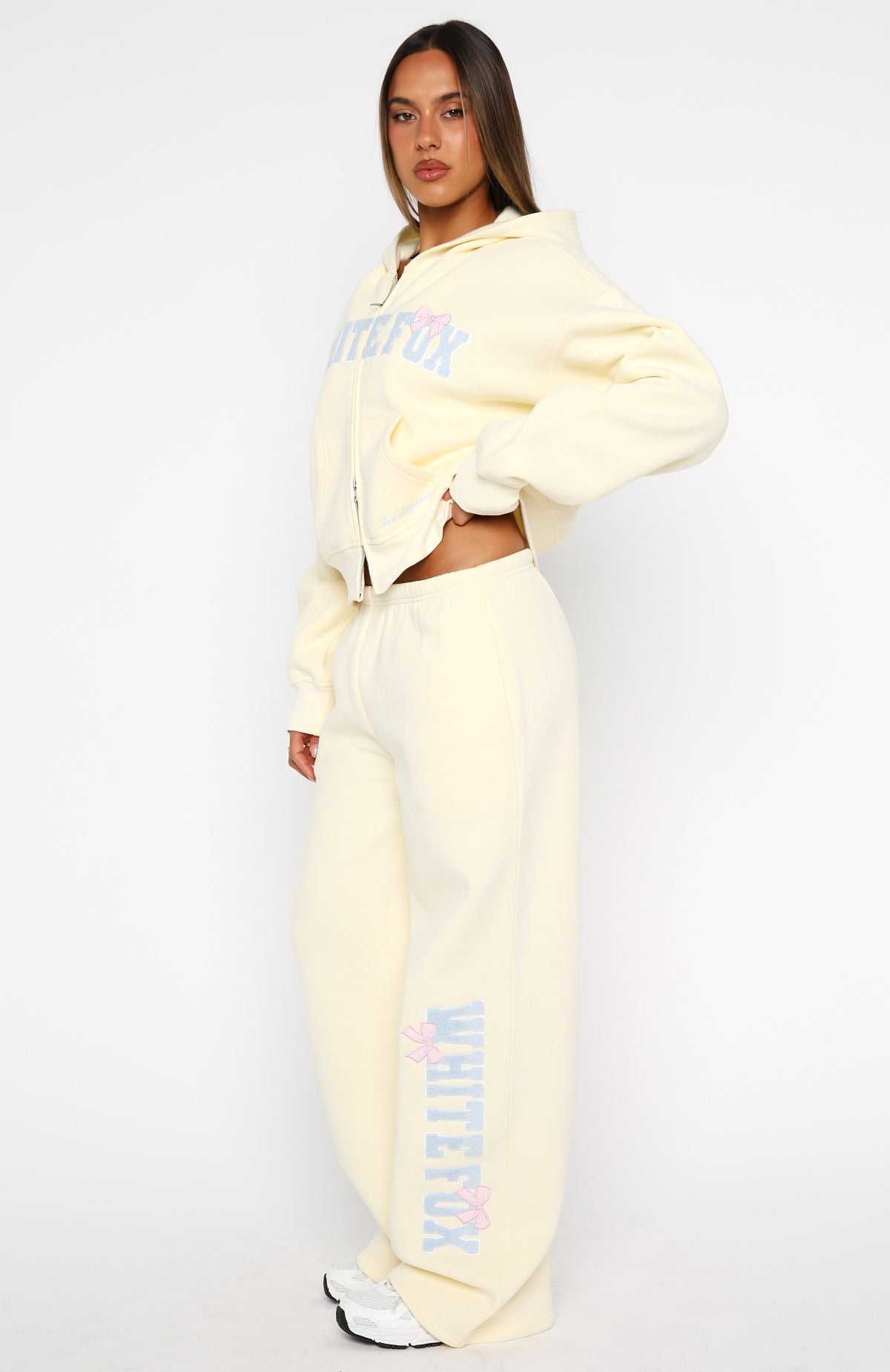 Daydreamers Madeline Wide Leg Sweatpants Lemon