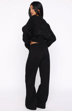 Stay Lifted Wide Leg Sweatpants Black