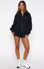 Test Drive Boxy Zip Front Hoodie Dark Navy