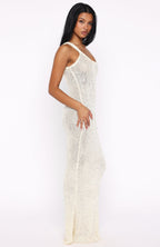 Trying To Forget Me Knit Maxi Dress Cream