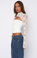 Devoted Love Long Sleeve Top White