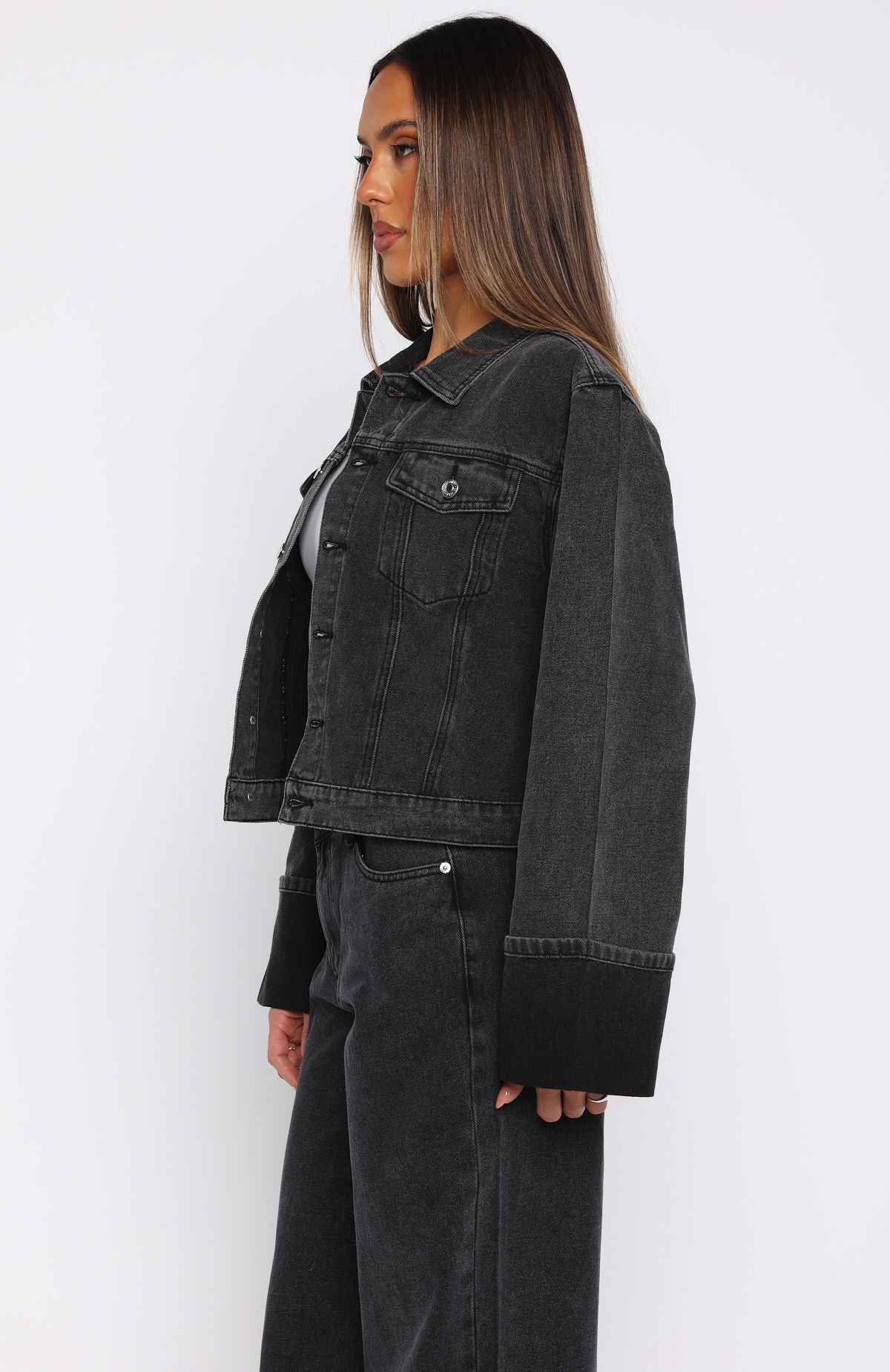 Charlotte Denim Jacket Black Acid