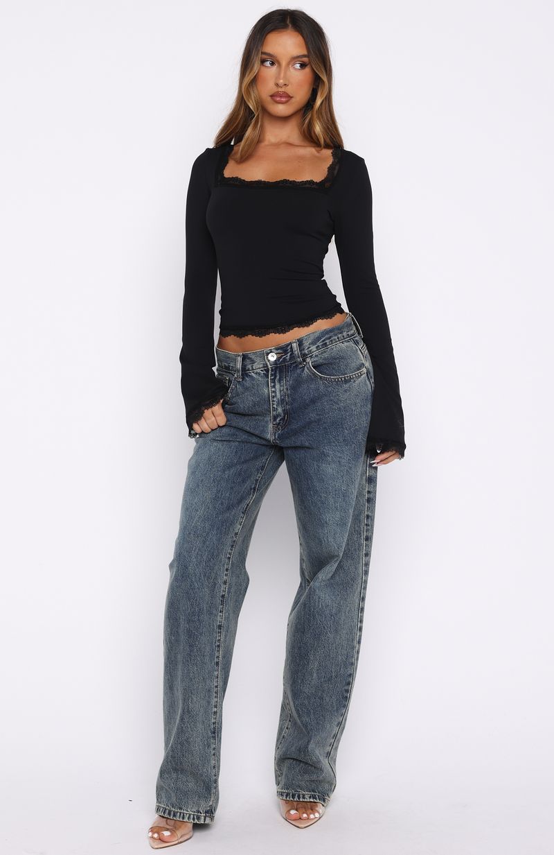 Queen Of Hearts Long Sleeve Top Black