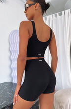 Keep Up High Waisted Shorts 4 Black