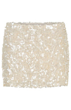 Soft Power Sequin Mini Skirt Cream