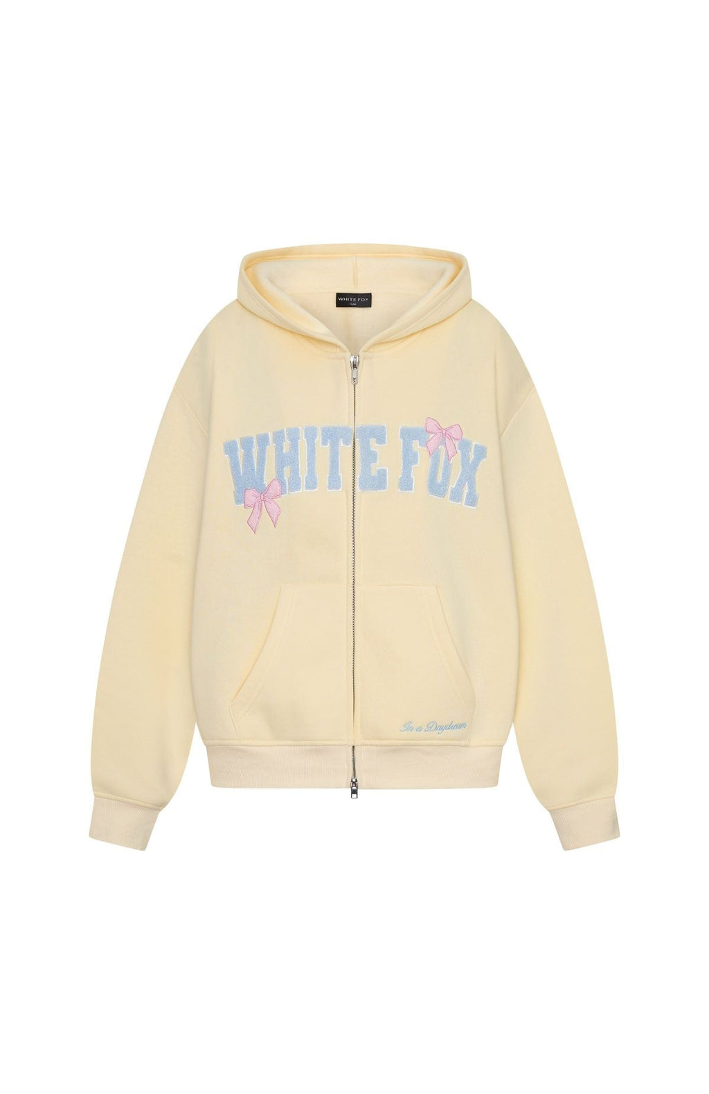 Daydreamers Madeline Boxy Zip Front Hoodie Lemon