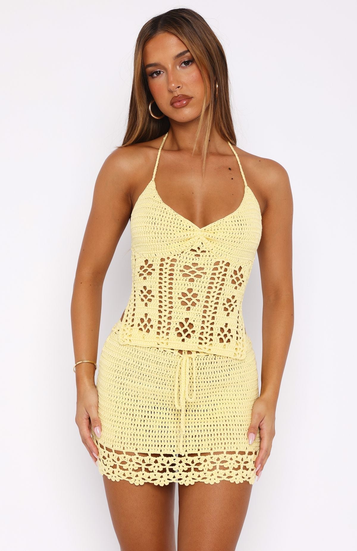 Don't Ask Me That Crochet Top Lemon