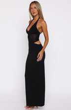 No Notes Needed Halter Maxi Dress Black