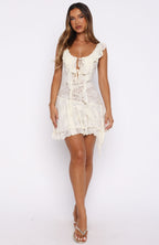 Always Us Lace Mini Dress Off White