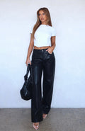 Bring The Style PU Pants Black