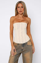Tell Me A Secret Strapless Bustier Cream