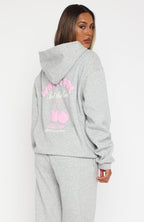 Love Me Tender Oversized Hoodie Dark Grey Marle