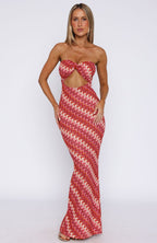 Rock Your World Strapless Maxi Dress Berry