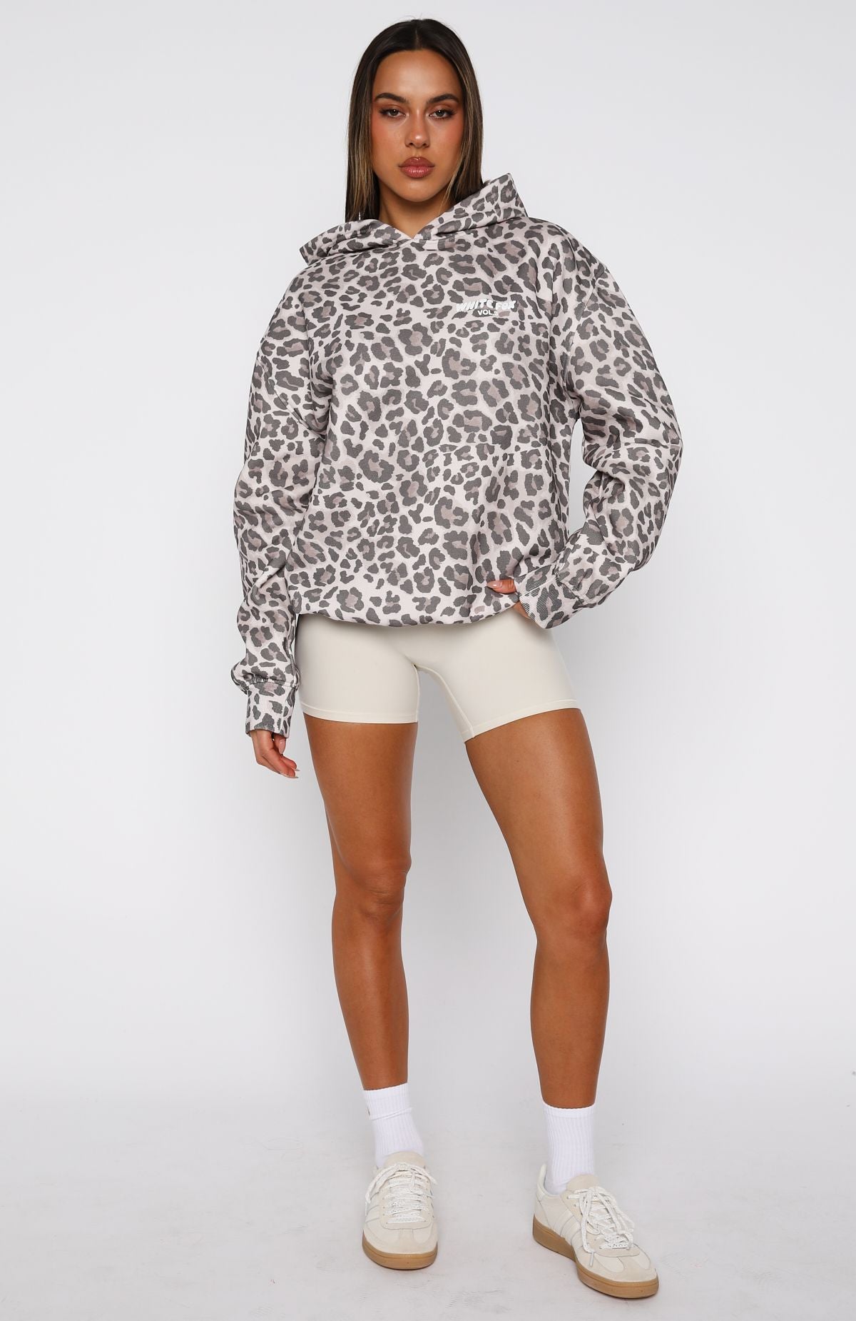Offstage Printed Oversized Hoodie Leopard