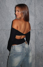 Confidence Check Long Sleeve Bodysuit Black