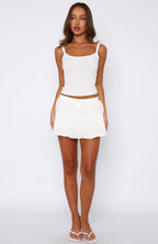 More To The Story Mini Skirt Off White