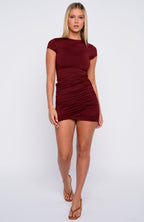 Touch The Stars Mini Dress Burgundy