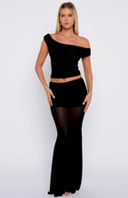 Need Your Heart Off Shoulder Top Black