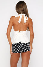 Talking Crazy Halter Top White
