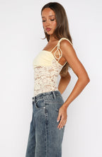 Pretty Savage Lace Bodysuit Lemon