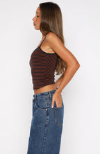 Just Let It Go Singlet Navy/Tan Stripe