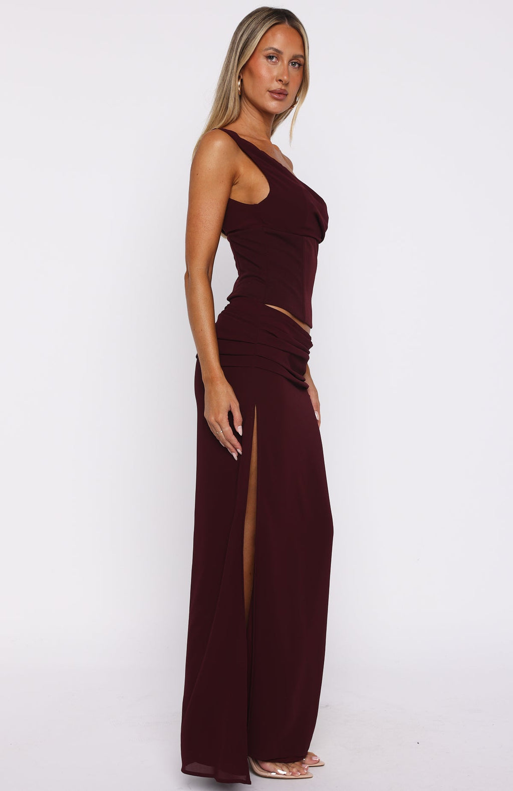 Unavailable Energy Maxi Dress Burgundy