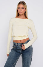 Love On Lock Long Sleeve Top Cream