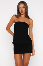 Chasing A Dream Strapless Mini Dress Black