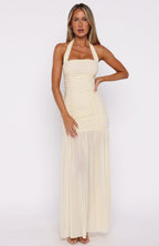 Unbothered Always Halter Maxi Dress Butter