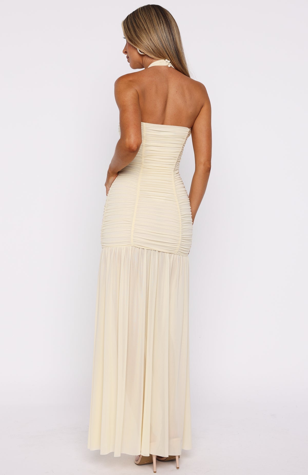 Unbothered Always Halter Maxi Dress Butter