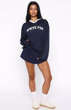 Ahead Of Schedule Long Sleeve Oversized Jersey Navy