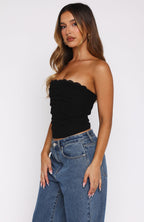 Never Look Back Strapless Bustier Black