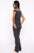 Good Things Take Time Straight Leg Pants Charcoal