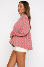 Catch The Drift Long Sleeve Tee Pink/Stone Stripe