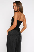 Bye Girl Strapless Bustier Black