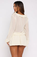 Eternal Energy Long Sleeve Mini Dress Cream