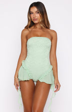 Spring Fairy Mini Dress Soft Green