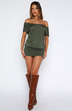 Following My Instincts Mini Dress Olive
