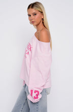 Topic Of Discussion Off Shoulder Oversized Long Sleeve Tee Posy