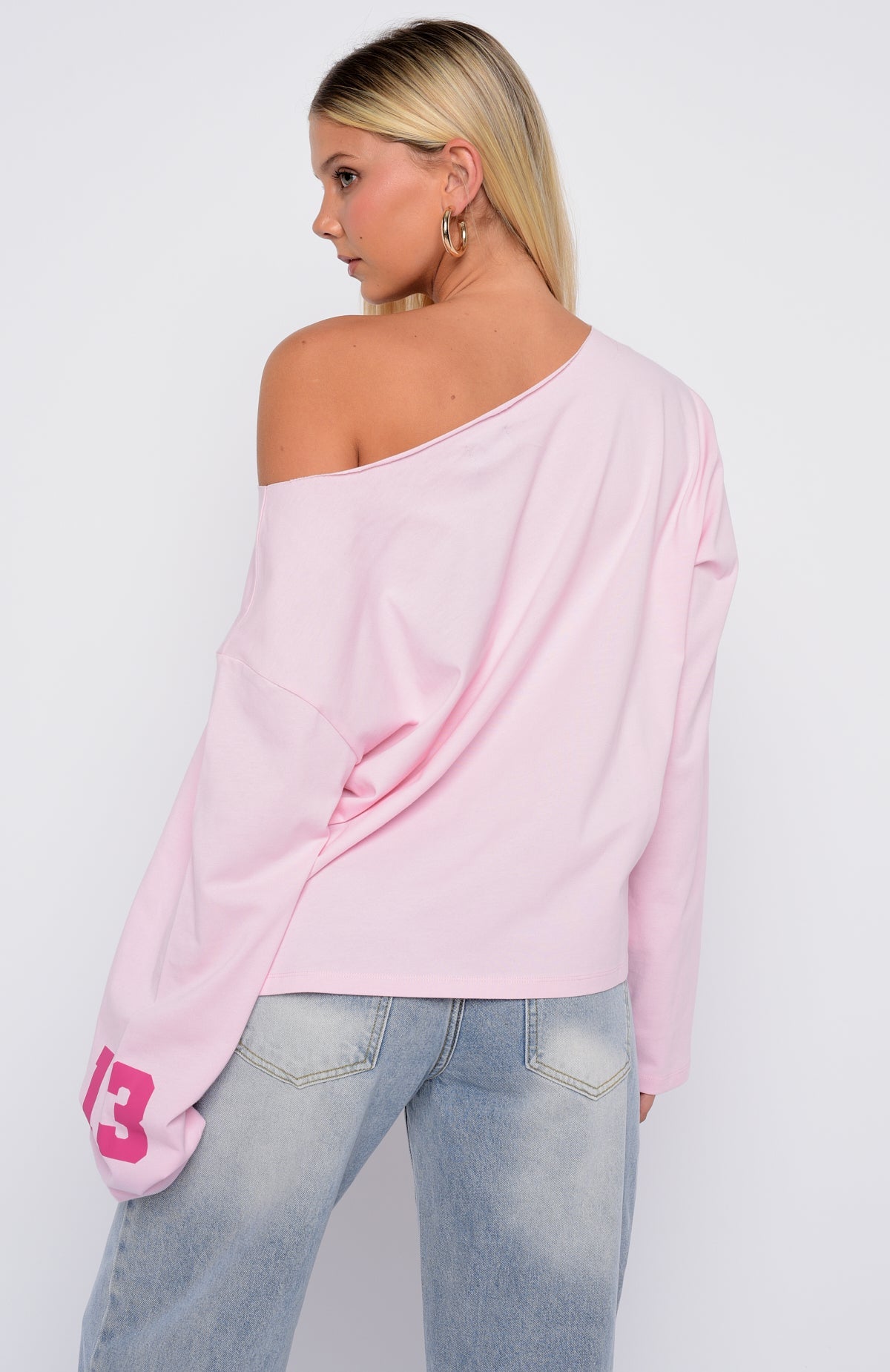 Topic Of Discussion Off Shoulder Oversized Long Sleeve Tee Posy
