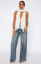 Time's A Healer Halter Top White