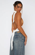 Time's A Healer Halter Top White