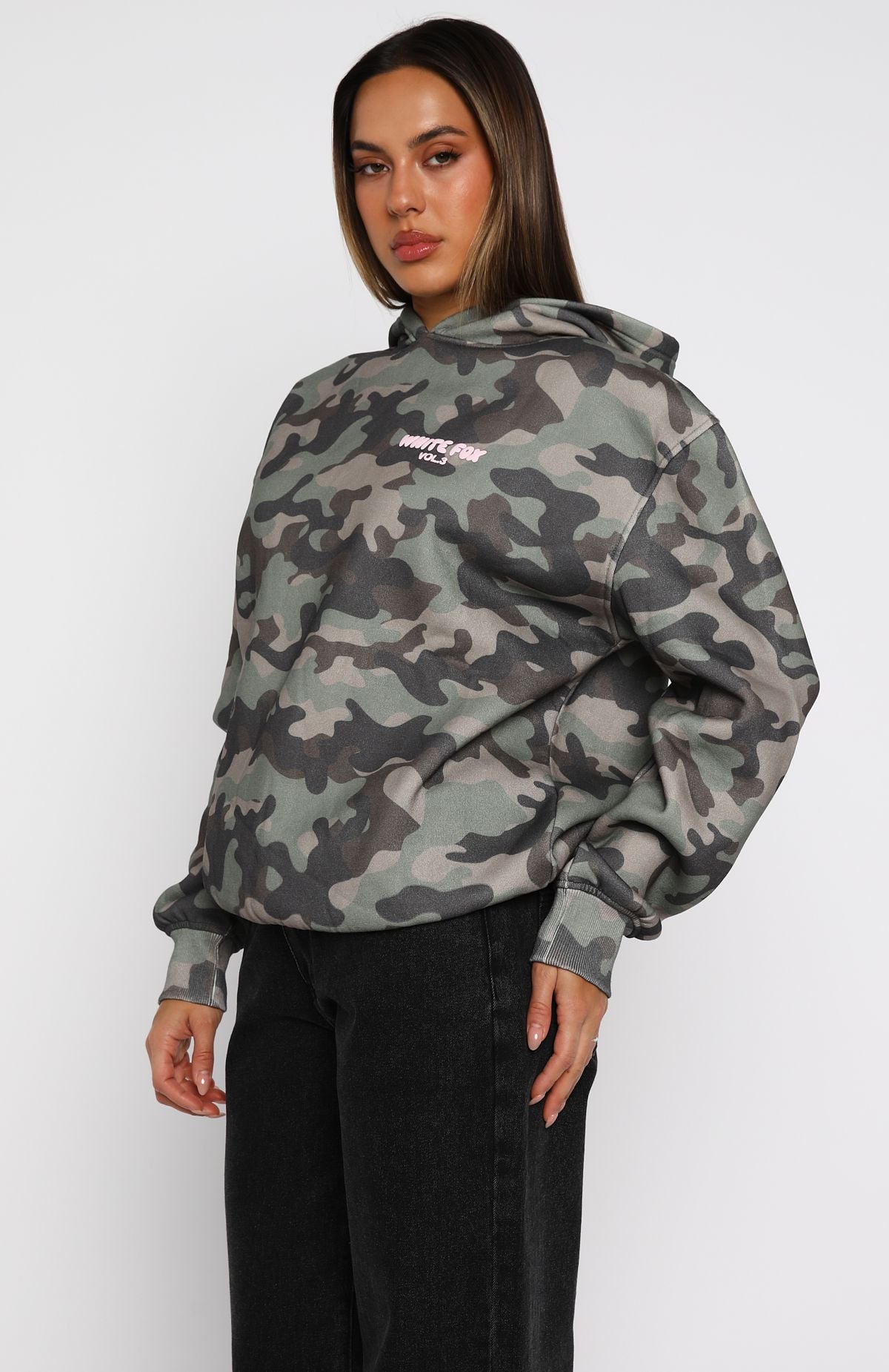 Offstage Printed Oversized Hoodie Washed Camo