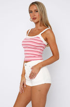 Electric Energy Tank Top Pink Stripe