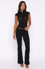 On My Own Wave Top Black