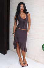 Let It Breathe Midi Skirt Espresso