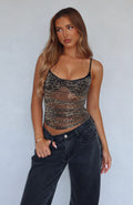 Don't Be A Stranger Top Leopard Sparkle