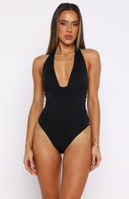 New Horizons Halter Bodysuit Black